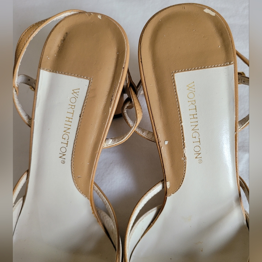 Worthington Elegant Navy and Tan Strappy Heel Bundle, Sz 8 M,  GUC - Picture 5 of 14